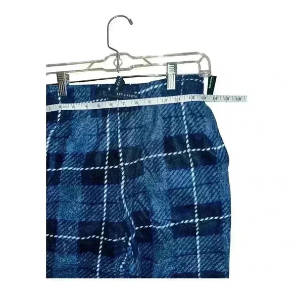 NWT Perry Ellis Mens Blue Plaid Fleece Pajama Pants, Small - Picture 5 of 6